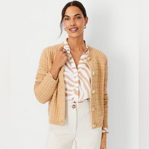 Ann Taylor Geo Stitch Sweater Jacket